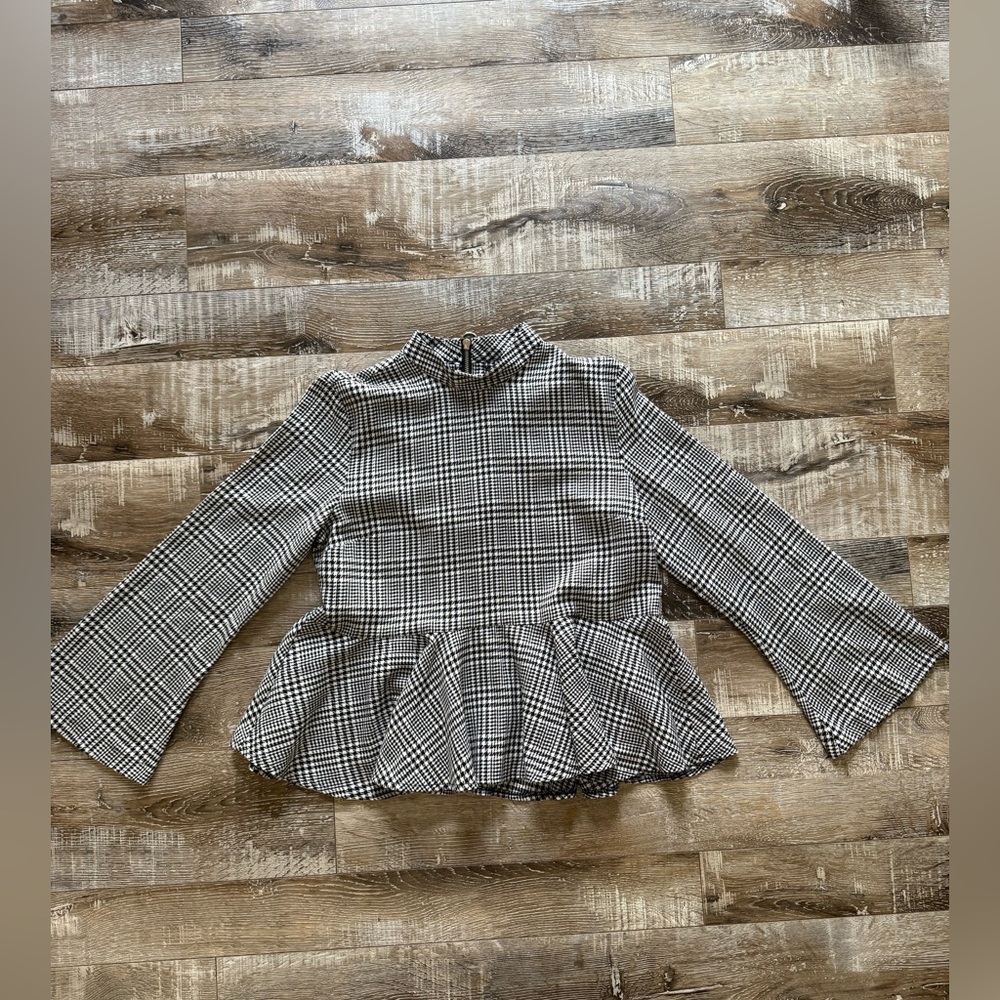 Topshop long sleeve peplum top
